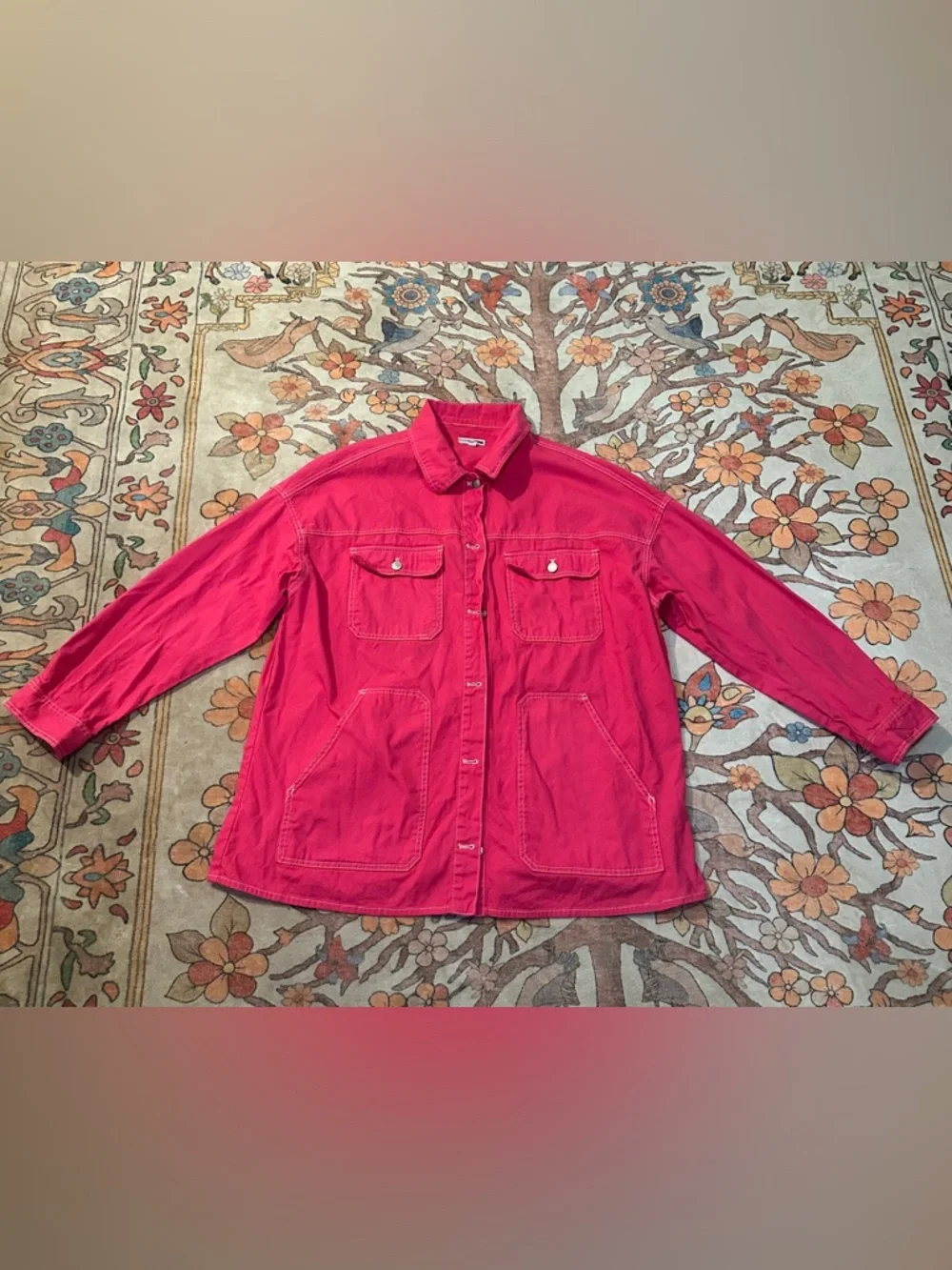 Fashion Nova Hot Pink Jean Utility Jacket